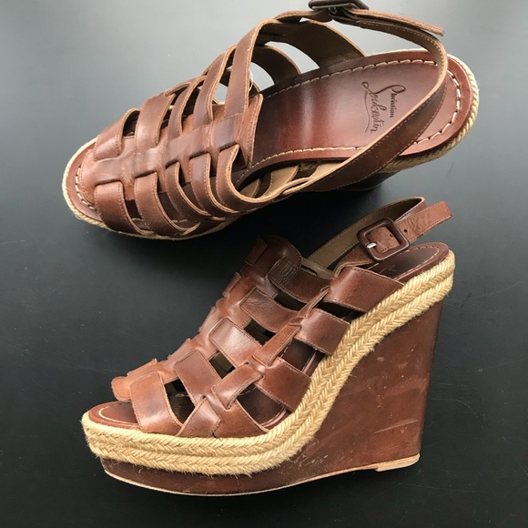 undgå sekvens universitetsstuderende Christian Louboutin Shoes | Christian Louboutin Barcelona Wedge Sandals |  Poshmark